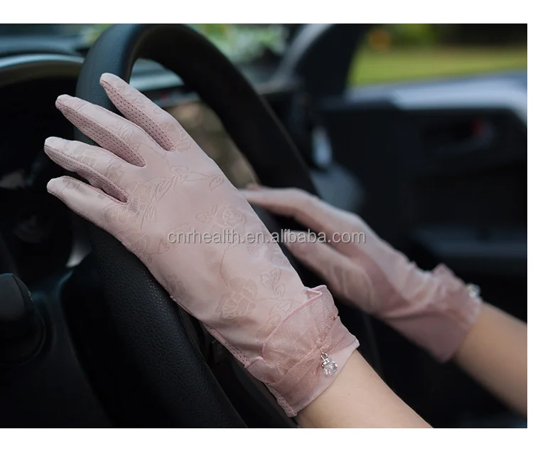 
 Перчатки женские короткие из тюля, эластичные кружевные тонкие митенки для вождения и велоспорта с защитой от УФ-лучей, лето-осень  