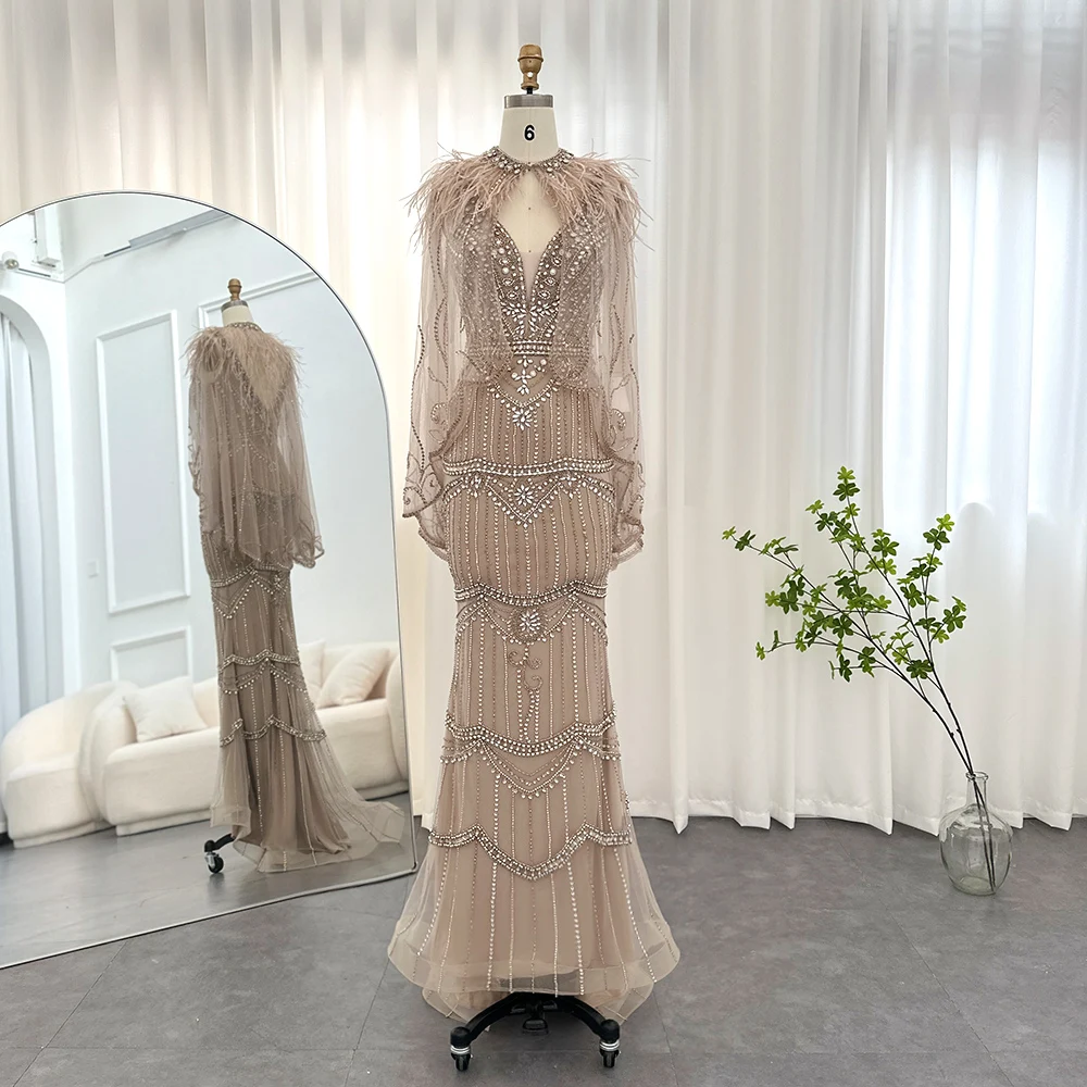 beige midi dress bodycon Shop 1920s Dresses - Bodycon Sequin Mermaid Maxi Dress main image 0