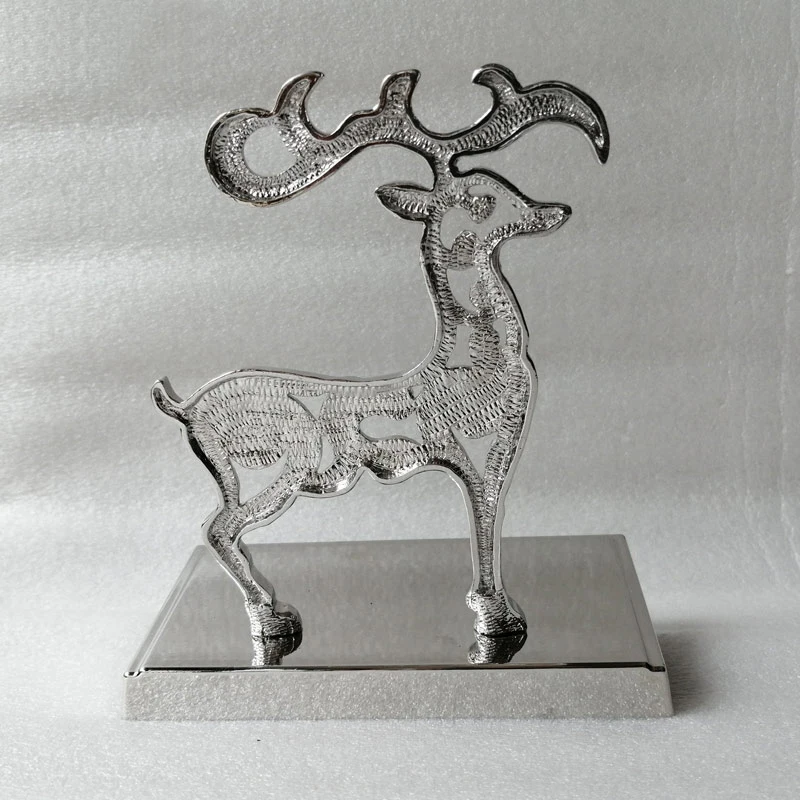 Large Marble white With Sterling Silver Reindeer Hook Chopping