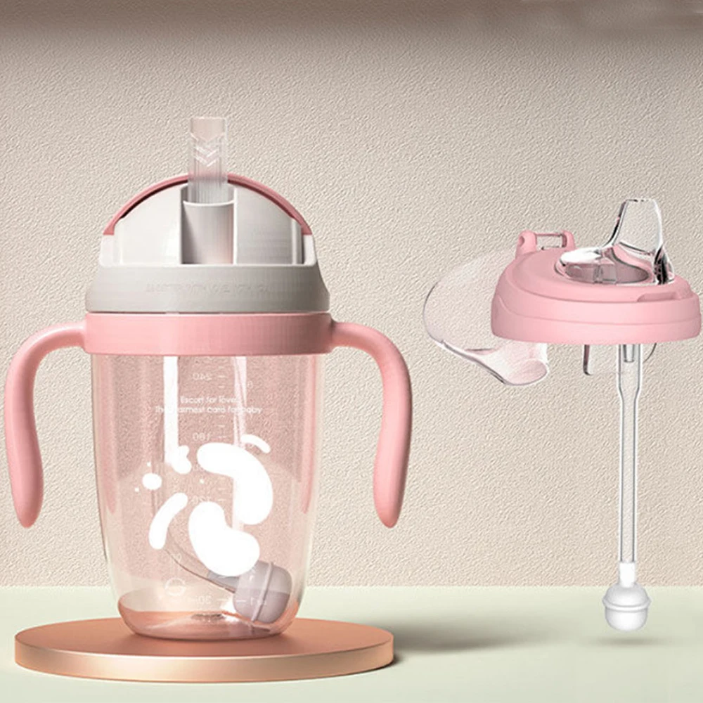 Hot Cheap Baby Water Bottle With Straw And Handle Training Cups Bpa