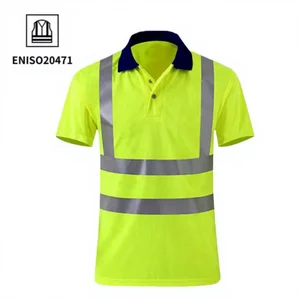 Custom Construction Mining Coal Workwear Short Sleeve High Visibility Reflective Safety Work Wear Clothing Hi Vis Polo Shirts