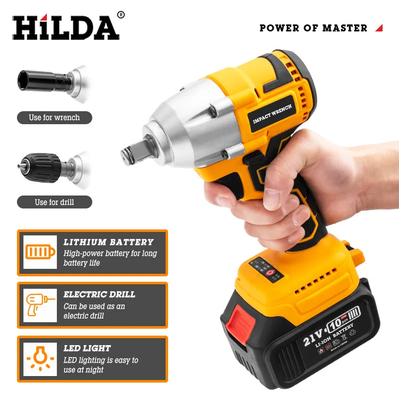 chargeable battery cordless best electric impact power drills lightweight adjustable torque wrench
