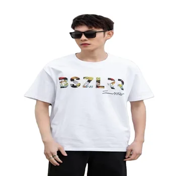 Factory direct sales white short sleeve summer pure cotton men's clothing crew round young high quality streetstyle men tshirt