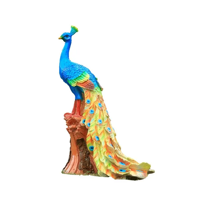 Wholesale Statue Resin Artificial Style Fiberglass Peacock Sculpture for Garden Decor Life Size Resin Statue
