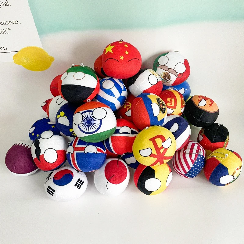 Custom 60 Designs Soft Stuffed Russia Countryballs Plushies Polandball Pillow Keychain Bielorrusia Country Balls
