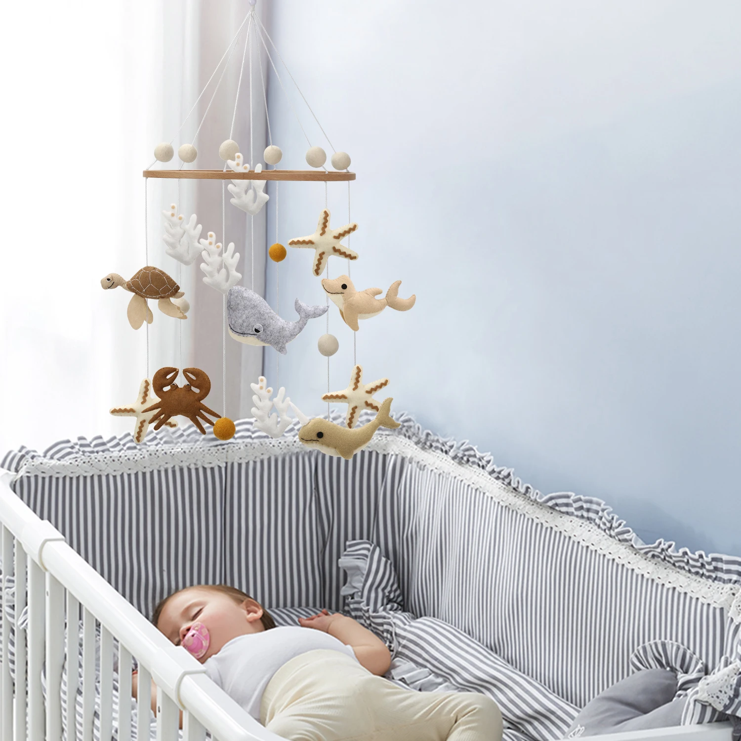 Ocean Nursery Baby Mobile Whales, Sea Turtles Dolphins