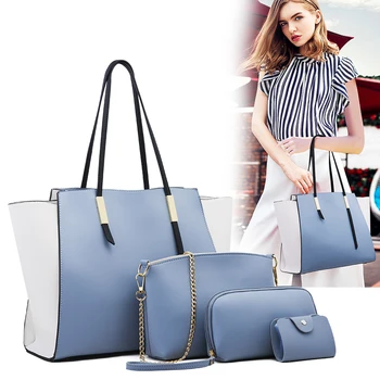 Elegant ladies handbag sets 4 pieces Large Capacity Pu Leather handbag set Purse And Crossbody Handbags Sets For Women
