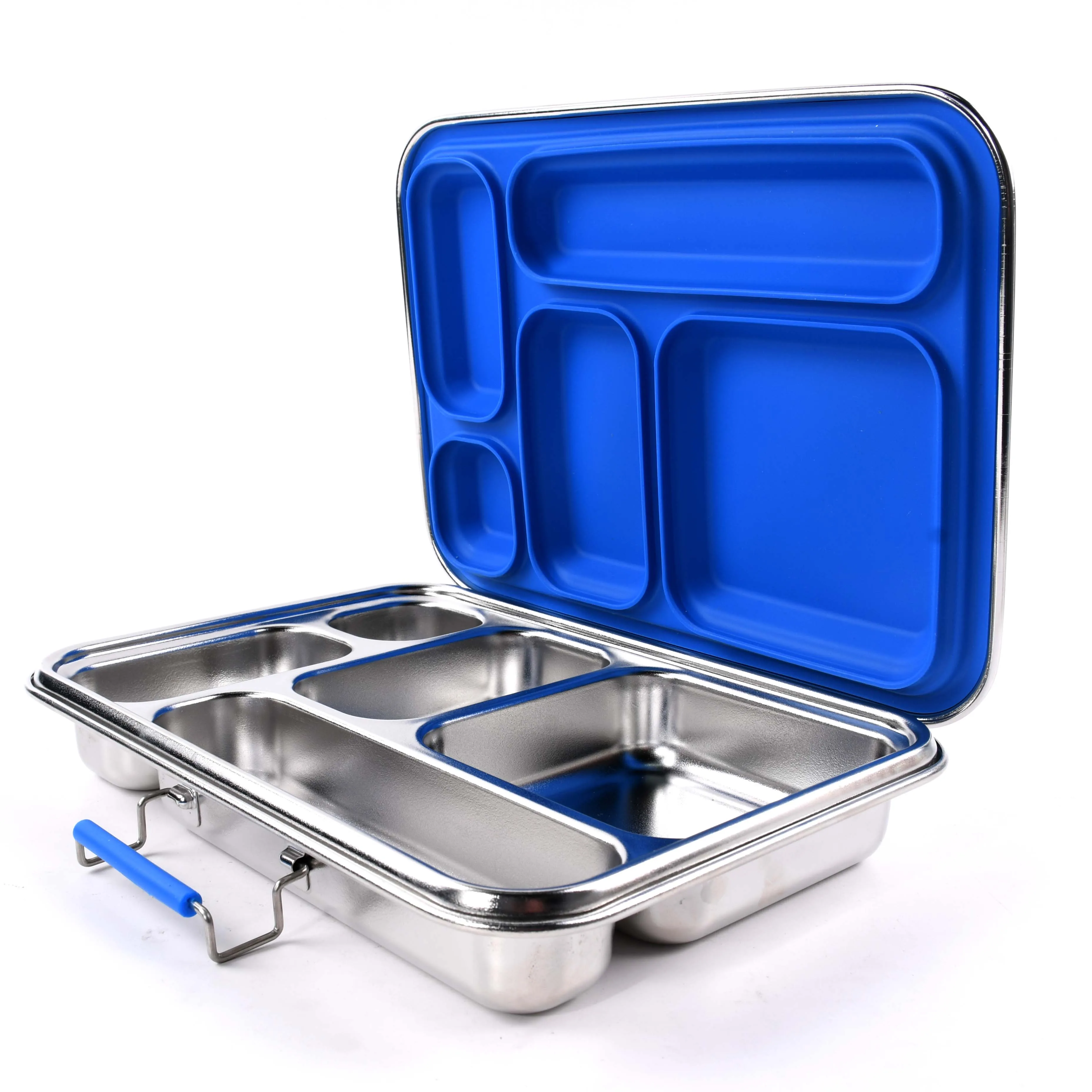 Aohea colorful silicone seal removable Stainless steel 304 bento lunch box with 5 compartments