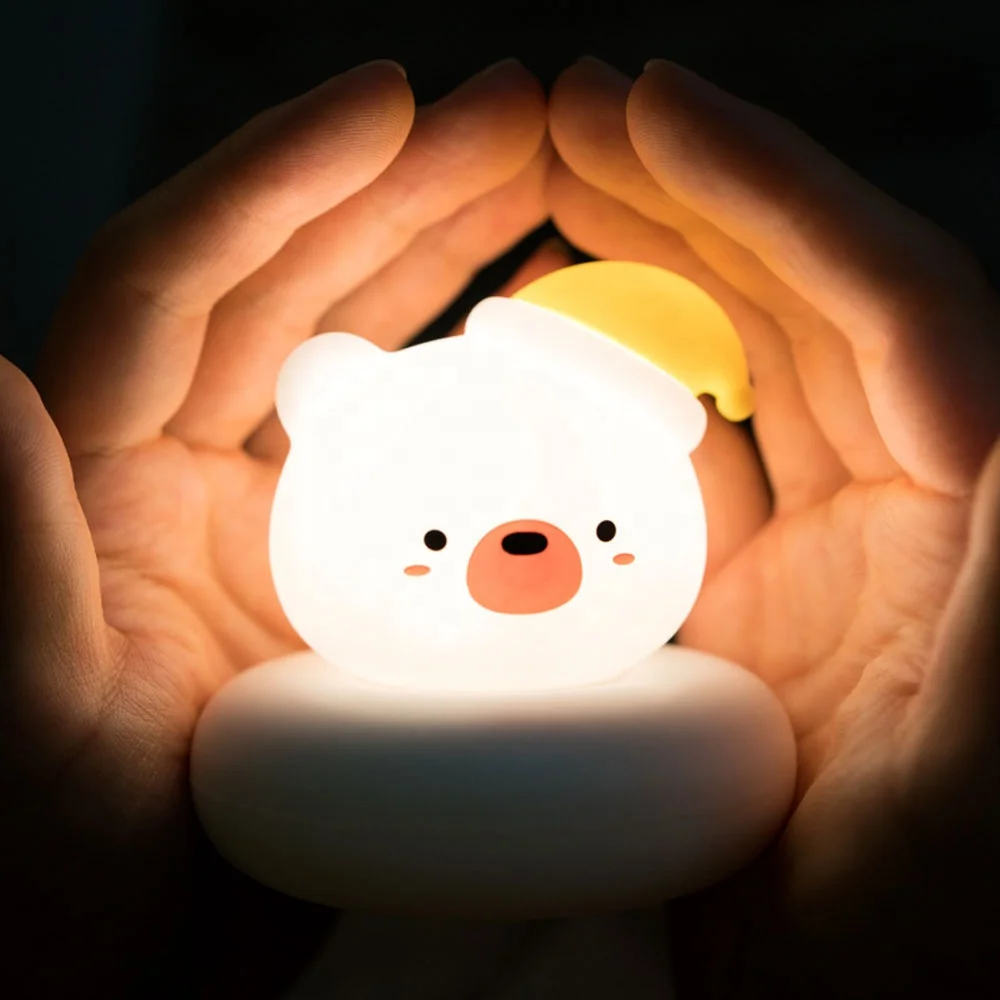 Interesting USB Rabbit Lamp Tap Control Baby Nursery Night Light Dimming Lamparas Para Ninos Christmas New Year Gift for Kids