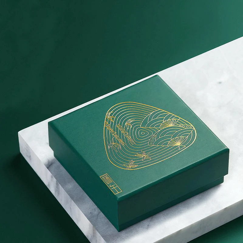 ISO9001 Double Door Design Gift Box for Dragon Boat Festival Hot Gold Silver Logo Printed Rice Dumpling Packaging Boxes Paper