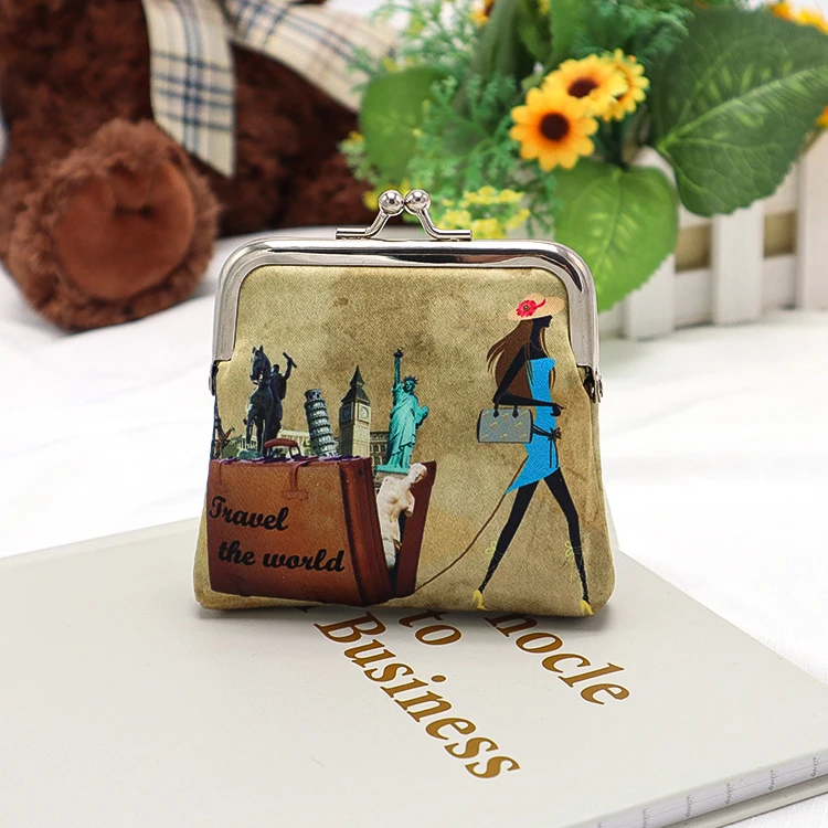 Настраиваемый Кошелек для монет с узором, Женская монетница, кошелек для мелочи kisslock