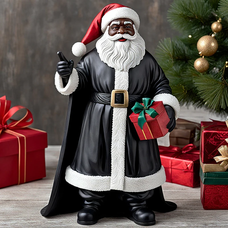 Christmas African black Santa Claus figurine desktop decoration