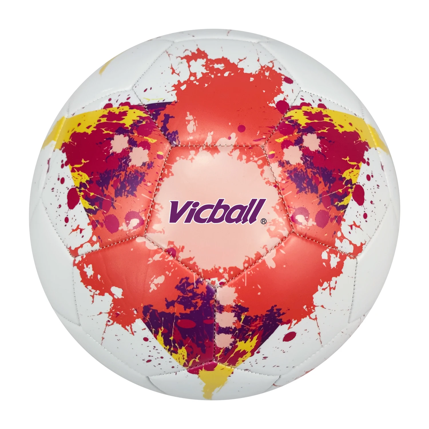 Прошитый машиной футбольный мяч делая машину Машина