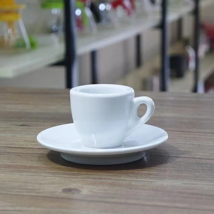 Ceramic Smart Drinkware Mini Coffee Cup Set Gift Box with Saucer White Mugs Modern Coffee Drinking Ceramic