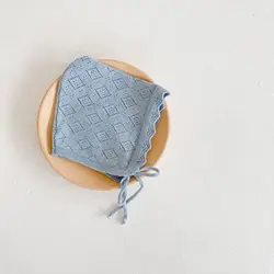 Ins/Лидер продаж мягкие однотонные От 0 до 3 лет для маленьких девочек вязаная шапка новорожденной девочки