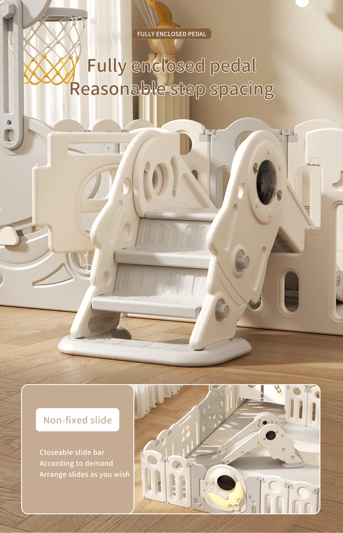 Children Foldable Plastic square Indoor with Gate Folding Play Yard Large Acrylic Safety Fence for Baby Kids' Playpens factory