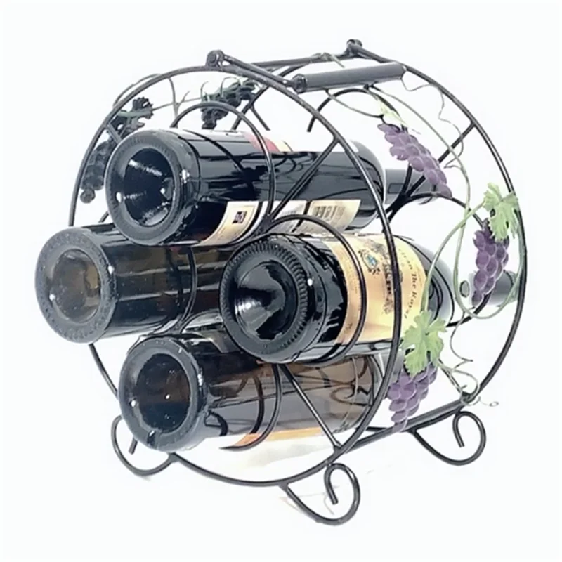 
Железная современная 4 бутылки уникальная металлическая стойка для вина, держатель для винной пробки 