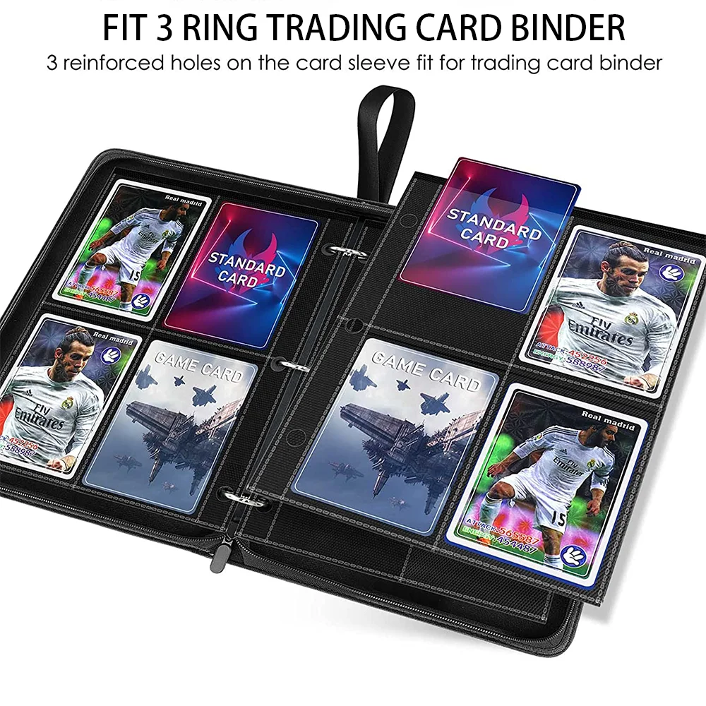 4 pocket trading card sleeves 50 Pockets Trading Card Sleeves Binder, Baseball Card Binder Sleeves f –  Card collections store main image 1