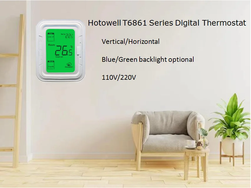 Termostato Honeywell Para Fan-coil T6861 Halo Horizontal