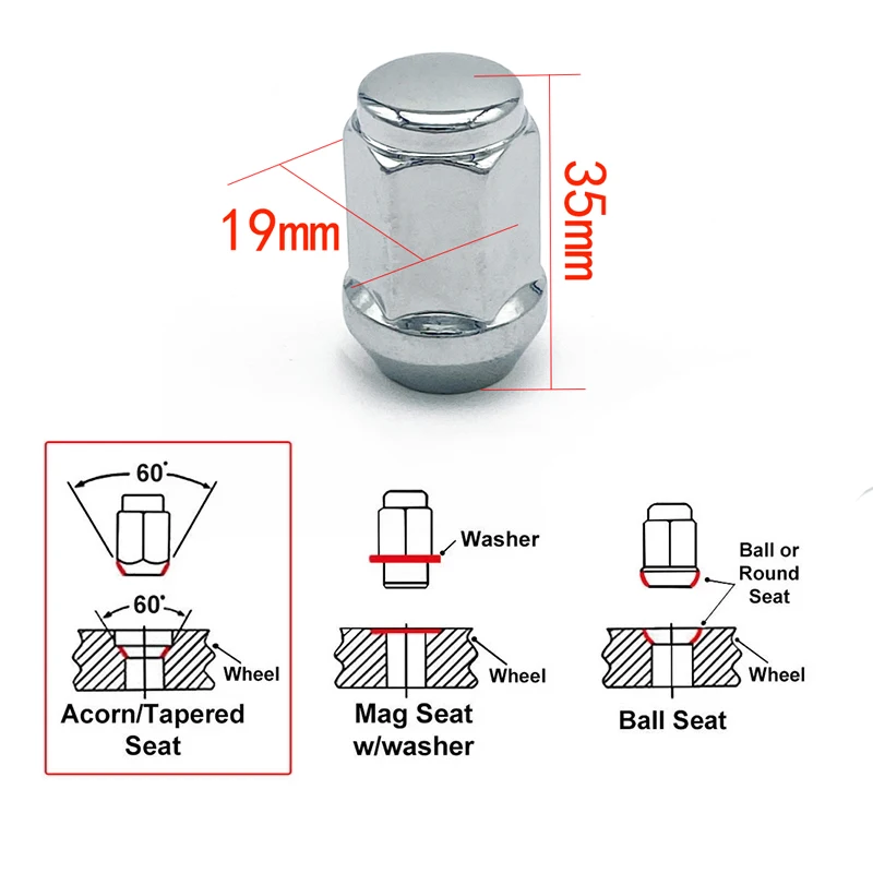Chrome Bulge Acorn Lug Nuts 12x1.5 M14x1.5 Bulge Acorn Nuts Buy