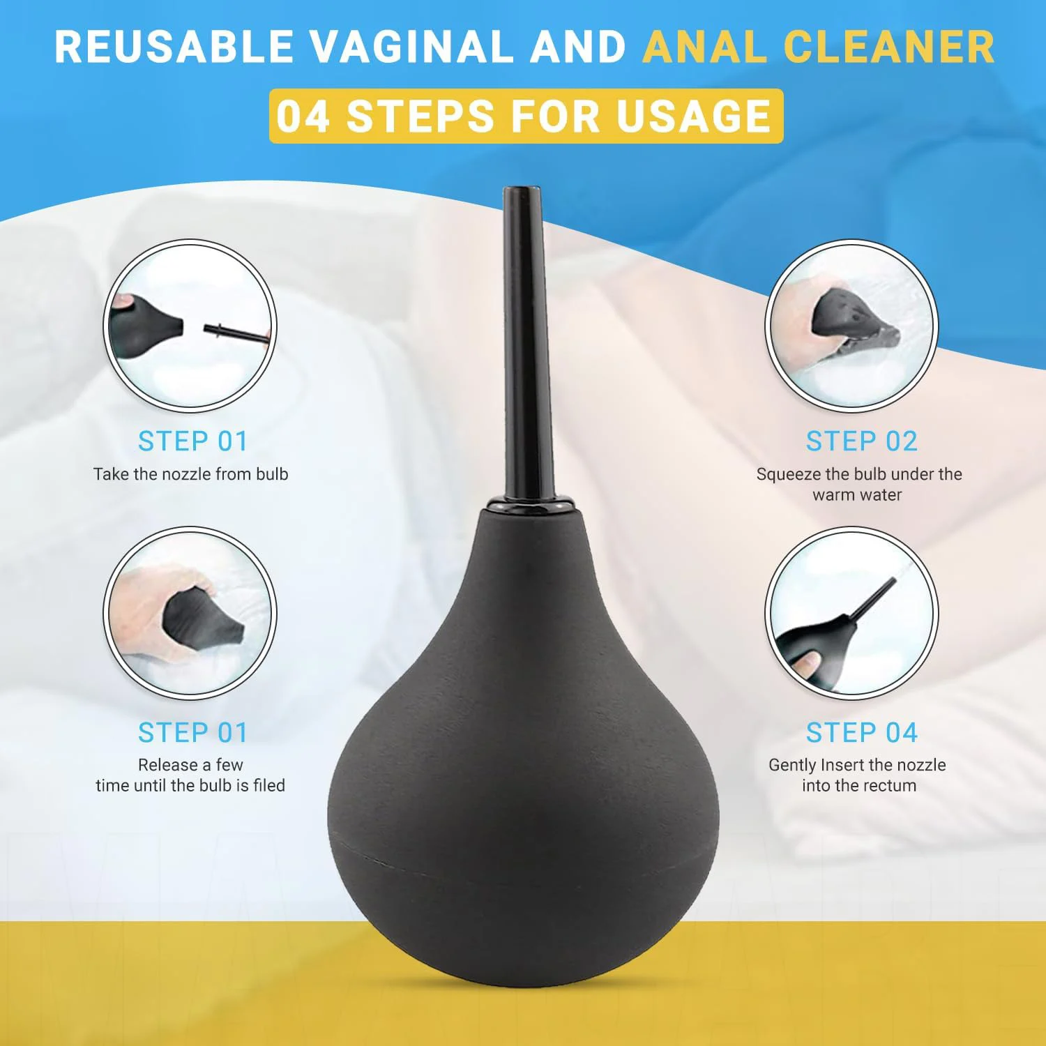 cleaning anal sex toys 100% Silicone Hollow Flushing Anal Plug Anal Syringe Vaginal Cleani main image 0