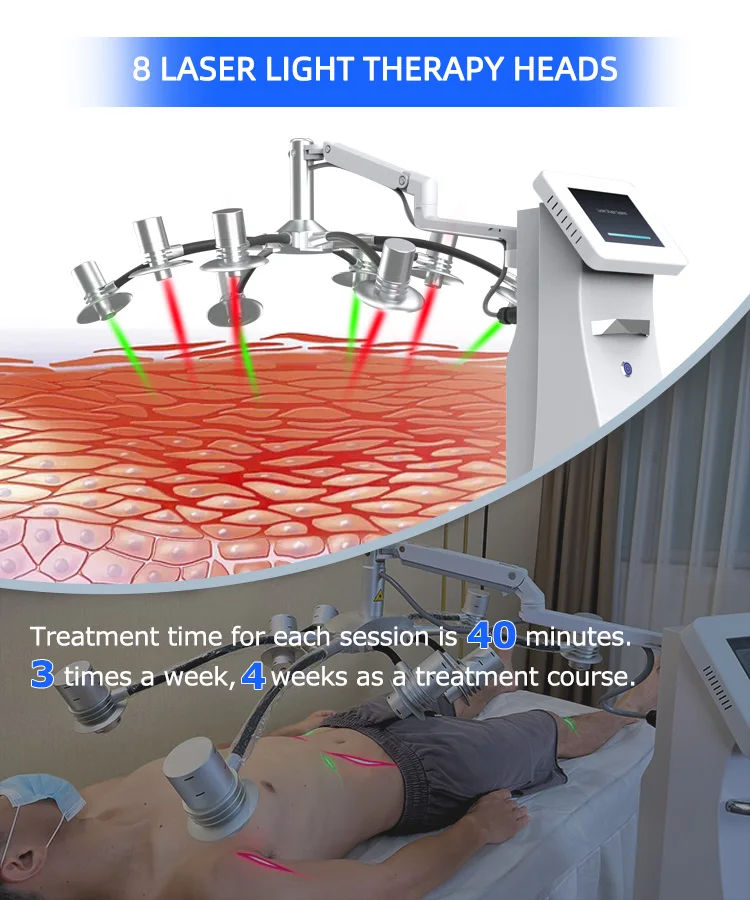 Vertical 532nm 635nm Cold Greed Lipolaser Fat Removal Therapy 8d Lipo Laser Treatment Fast Weight Loss Machine 8d 532nm 635nm Cold Greed Lipolaser Fat Removal Machine 
