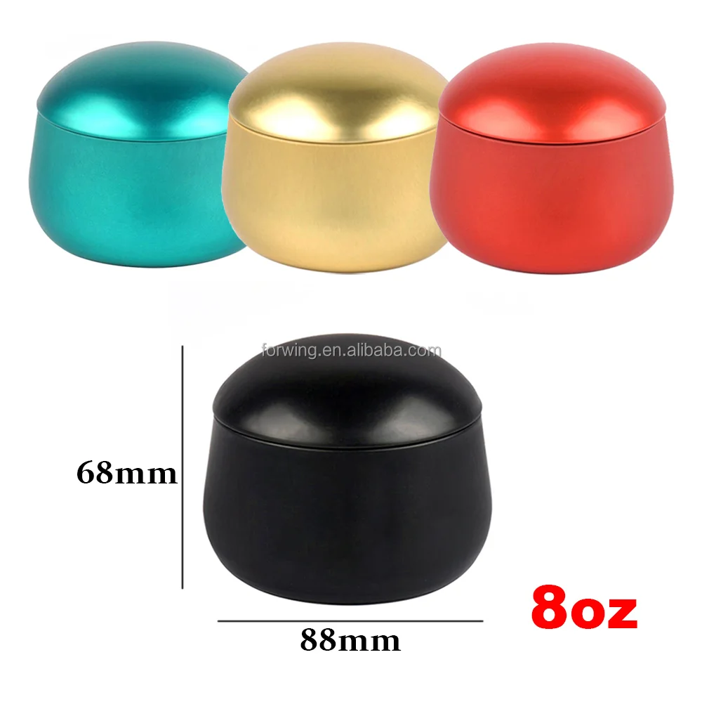 Wholesale 8oz Candle tin Tin Gold Black Blue Red metal candle tin with lid for candle making manufacture