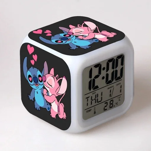 new cartoon stitch alarm clock lady