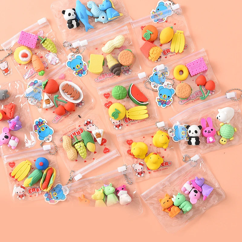 Сумка на Молнии Kawaii 3D ластик детский стационарный набор резиновый подарок коала утка тигр панда единорог лошадь