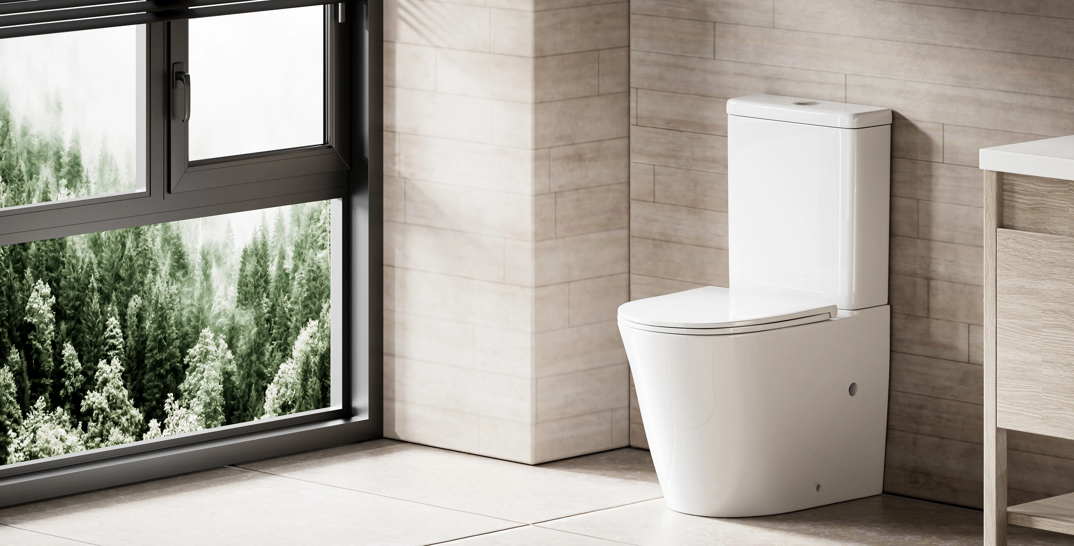 Modern Style 8057 One-Piece Ceramic Split Toilet High-Appearance