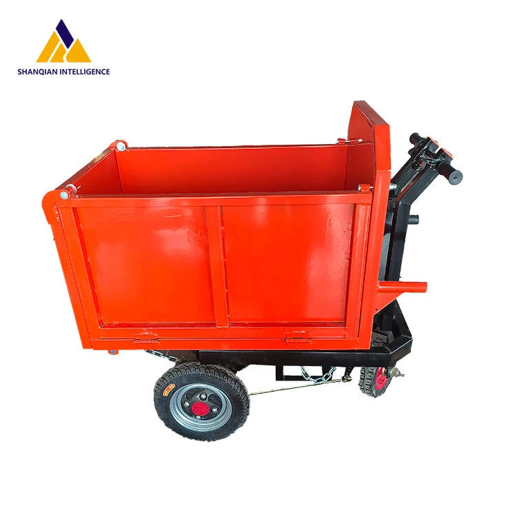 Simple Operated Battery-Driven Hand Cart for Farm Work 3-Wheel with Push Bucket