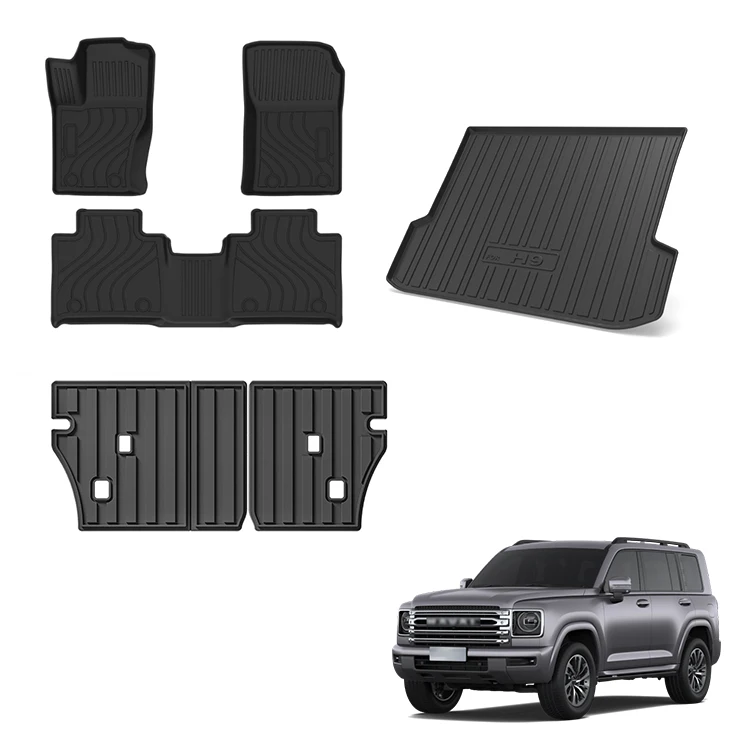 Maremlyn Car Mats para sa Haval H9 Interior TPE Waterproof Floor Mat Rear Trunk Back Seat Mats EV Car Accessories