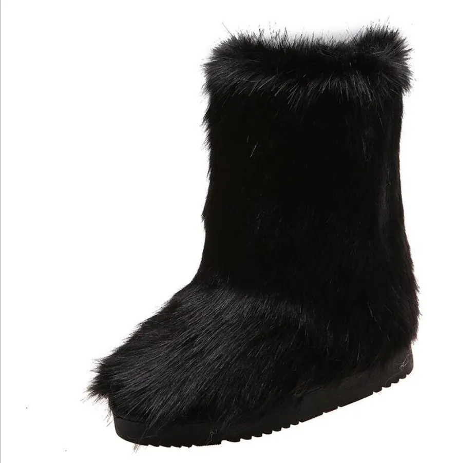 black boots with fur on the outside