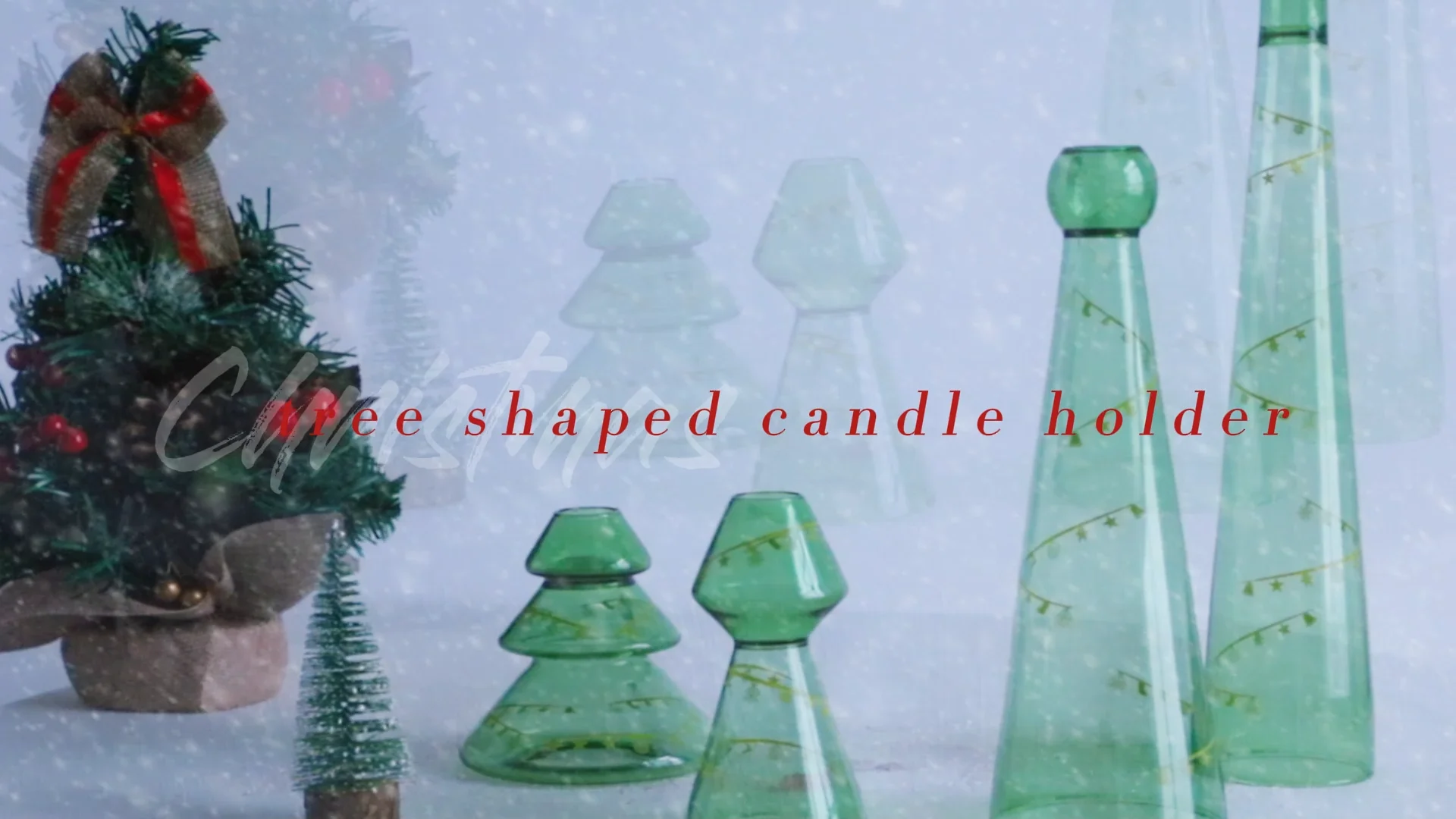 Borosilicate Glass Candle Holder Tall Glass Candlestick Christmas