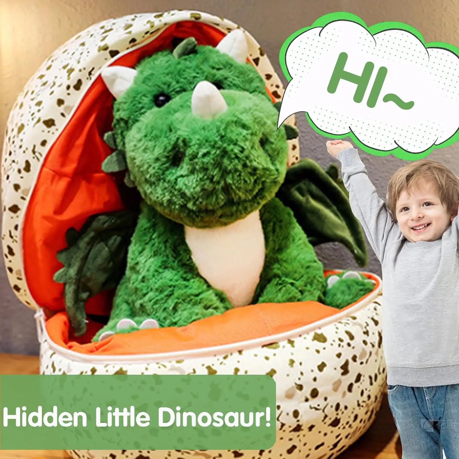 2 in 1 Cartoon Cute Dinosaur Hatching Egg Stuffed Animal Peluche Pillow Doll Toy Kawaii Soft Dinosaur Plush Figure Toy for Gift