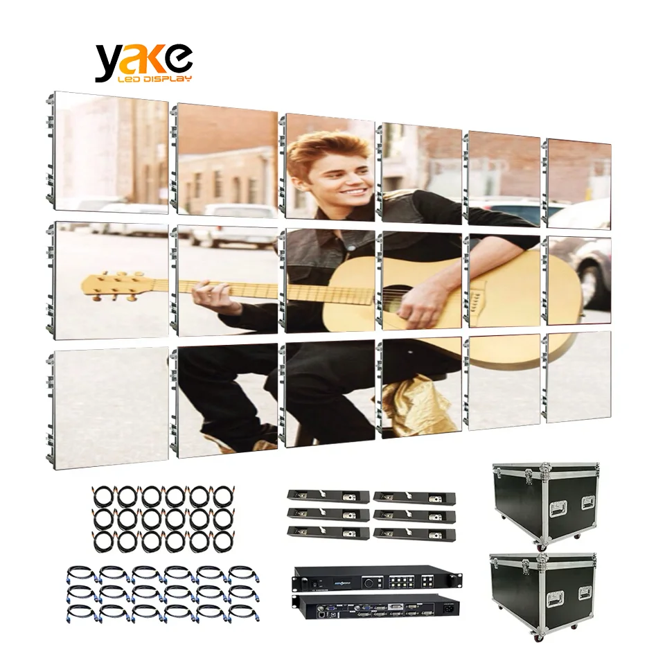 YAKE 6mx4m Turnkey Complete System P2 P3 P2.6 P2.9 P3.91 LED Display 500mmx500mm Led Panel Background Indoor Outdoor LED Screen