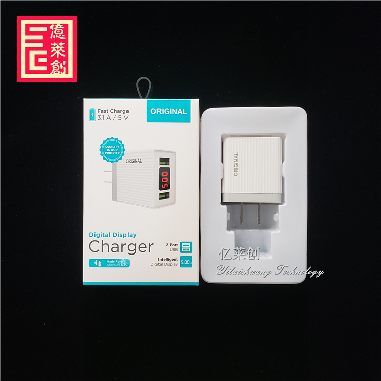 Для поездок адоптированная 5V3.1A светодиодными дисплеями электронные аксессуары Dual Usb настенное зарядное устройство работающее от прикуривателя с 2 портами США штекер Адаптер