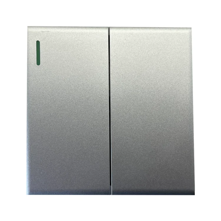 VNX 2G2W Silver Spray Paint Large Panel UK Standard Wall Switch