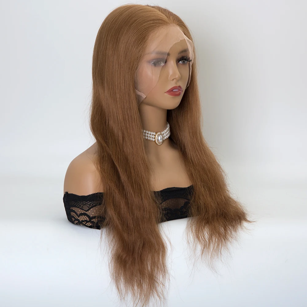 18 inch #10 brown color European virgin human hair full lace wigs for women