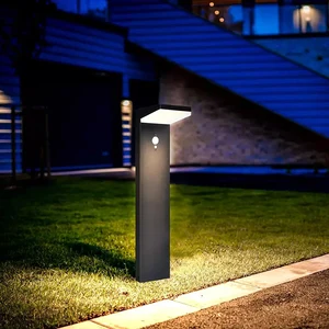 Vertak Outdoor Landscape Path Lights for Garden Path Black Solar Led Path Light With 10m Detection Range