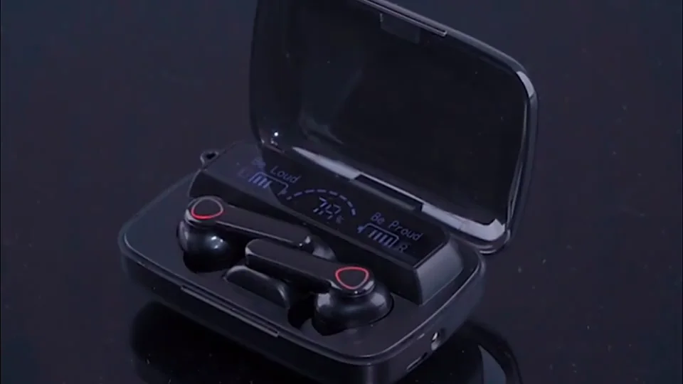 M19 TWSBTイヤフォンタッチ防水Ledディスプレイスポーツ