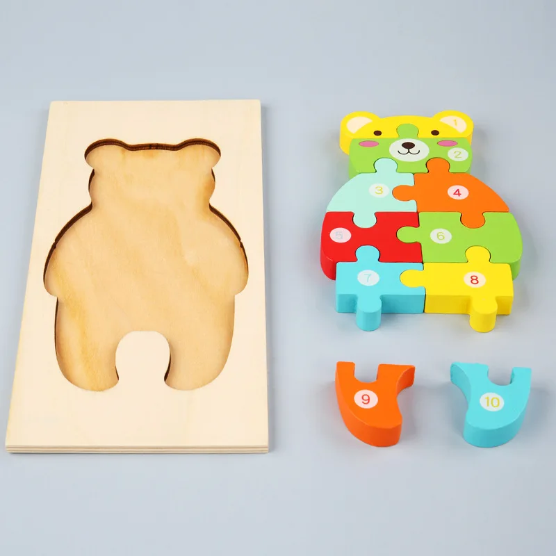 Wholesale Manufacturers Fun Children Toddler Baby Logical Thinking Toy Mini Jigsaw Puzzle 3D Wooden Puzzle & Games