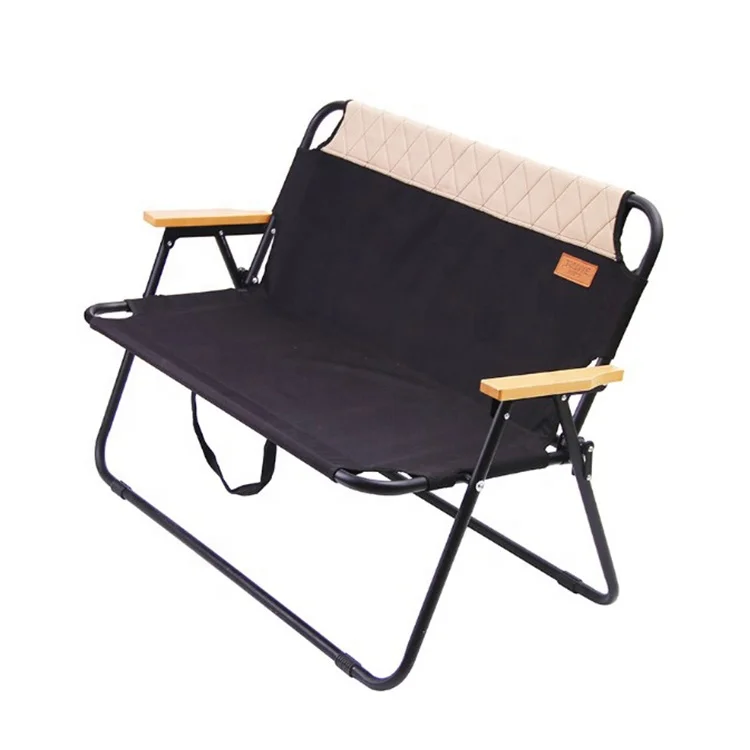 2 person folding camping bench portable double chair