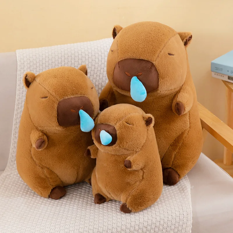 Peluche Capybara Bambola, 23cm Capibara Peluche con Zaino Tartaruga Giocattolo, Marrone Pupazzo