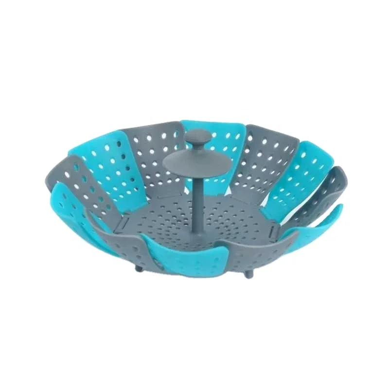 Пластиковая Паровая корзина для продуктов, кухонная посуда, сетчатый силиконовый смеситель, пароварка, складная еда, овощи, пароварка, блюдо, складной пароварка