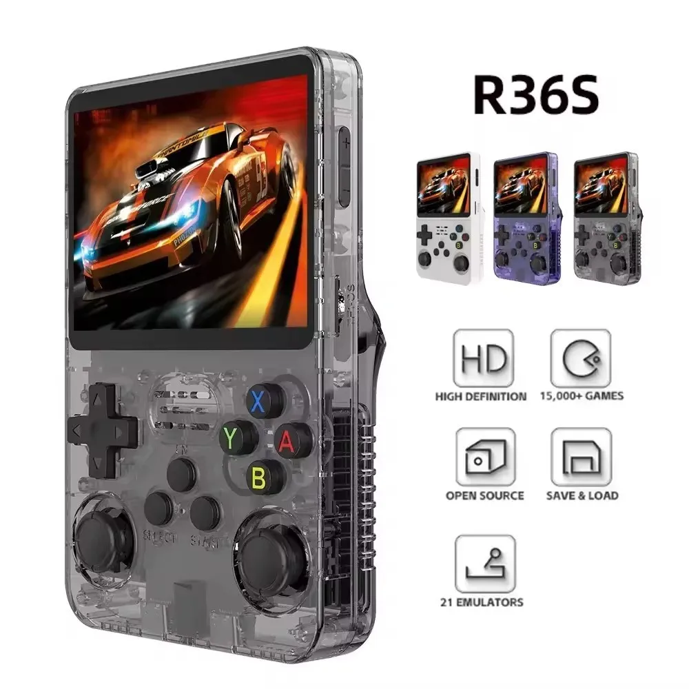 R36Sレトロ3.5インチIPSスクリーンハンドヘルドゲームコンソール