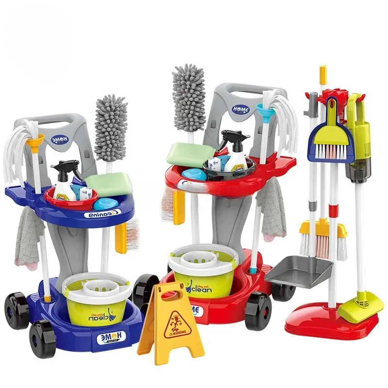 Hot Sale New Children Housekeeping Kit Cleaning Carts Tool Set Cleaning Toys, Vacuum Cleaner Toy, Pretend Play