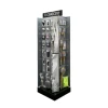 Rotatable 4 Sided Metal Pegboard Display Stand