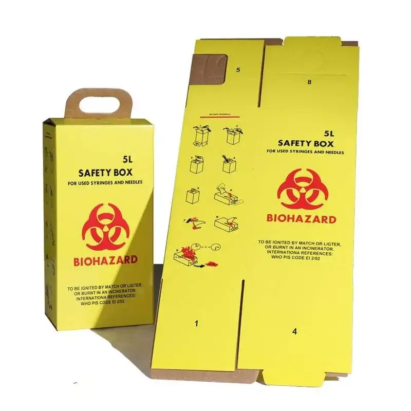 5L Paper Sharp Container Disposable Biohazard Safety Box Medical Waste Bin For Used Syringes & Needles details