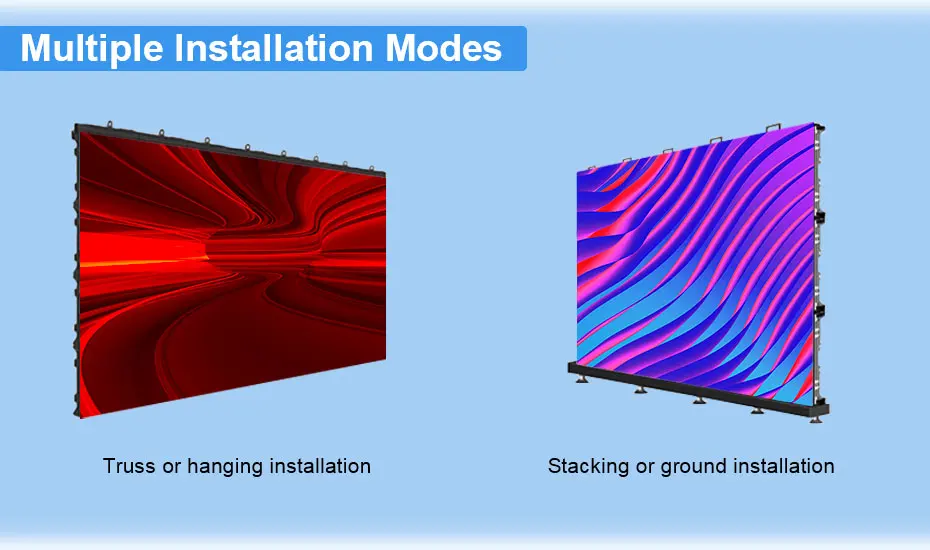 Outdoor Waterproof Modular Led Video Display Panels Tile Hanging Bar 500x500mm Foldable P3.91 P4.81 Led Screen